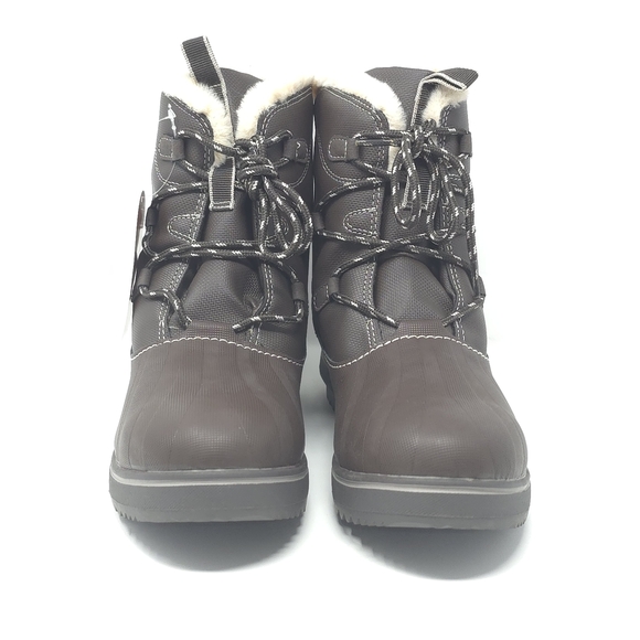 JBU Brisky Winter Boots Dark Brown/Taupe Faux Fur Size 11M - Picture 3 of 13